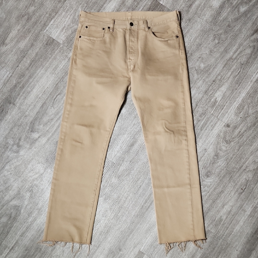 Levi's Men's 501 Beige Straight Jeans